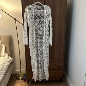 Lovewave Skyla duster in white size small nwot never worn!